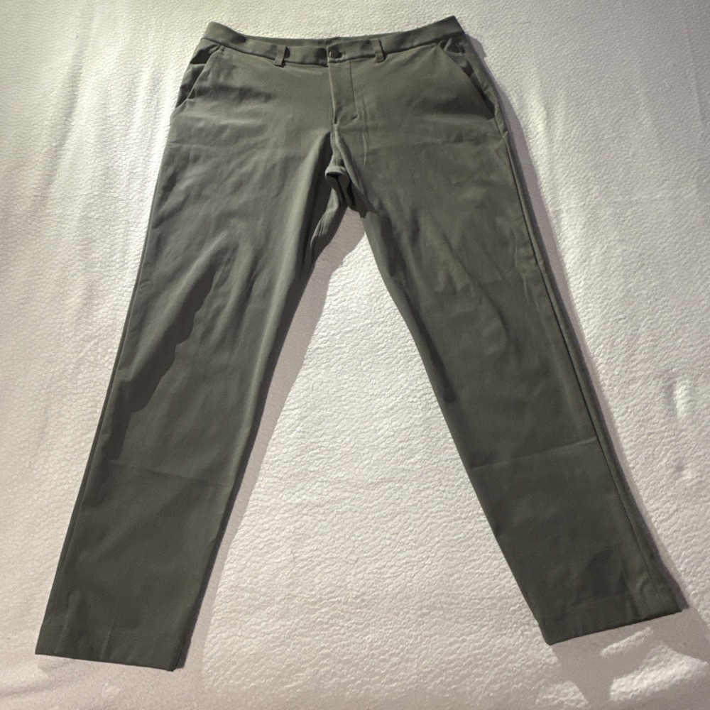 Lululemon Men's ABC Trouser Pants Slim 35 X‎ 29 LM5AQYS Khaki Green Warpstreme